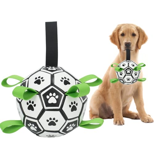 Kypet KYLIINSURE Hundefußball,Hundespielzeug Ball mit Griff und Pumpe,Interaktives Haustierspielzeug,Premium Hundefußball Spielzeug für Mittlere Große Hunde Indoor & Outdoor Unterhaltung(15cm/6in)