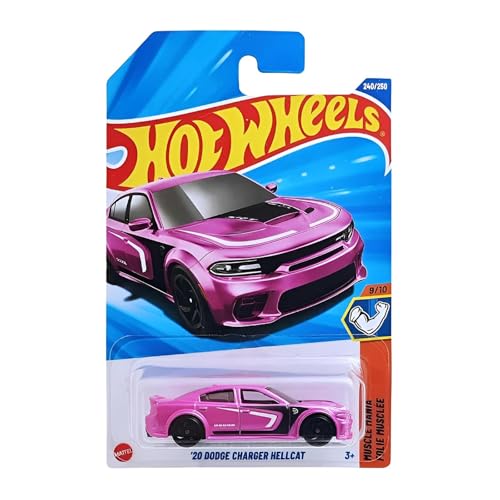 Hot Wheels 20 Dodge Charger Hellcat (JBB45) - Muscle Mania 9/10 Pink 1:64 Scale Licensed Model Dodge