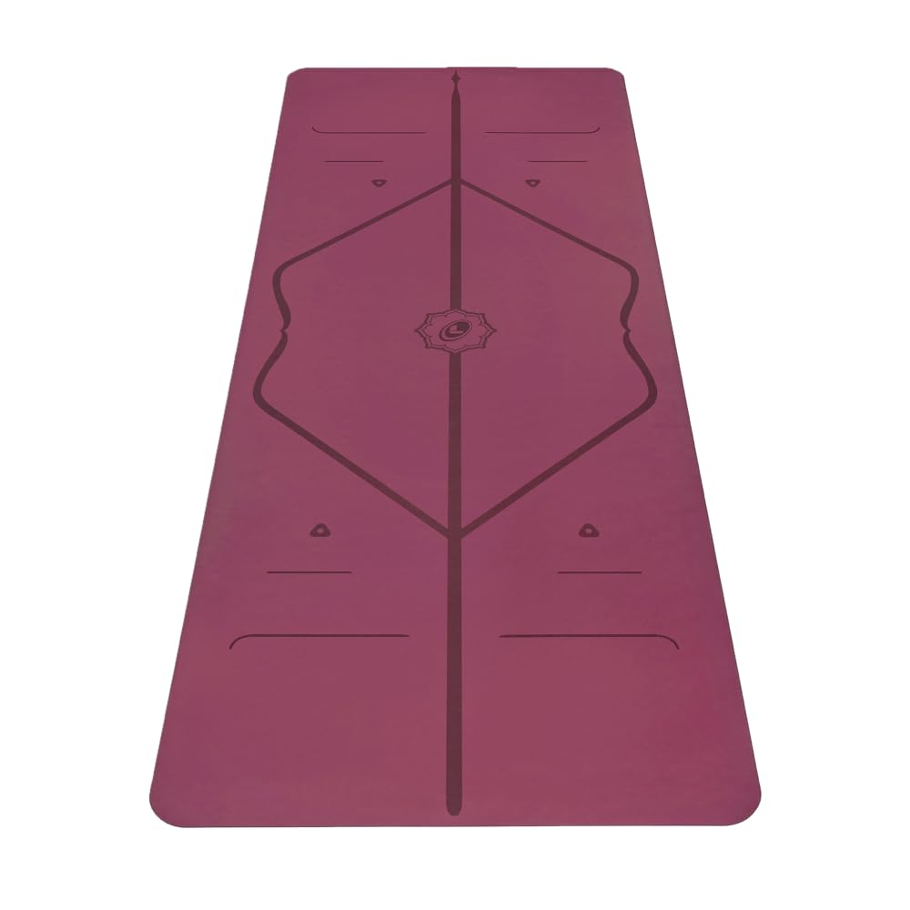 Liforme Original Yoga Mat – Free Yoga Bag Included - Patented Alignment System, Warrior-like Grip, Non-slip, Eco-friendly and Biodegradable, sweat-resistant, long, wide, 4.2mm thick mat for comfort