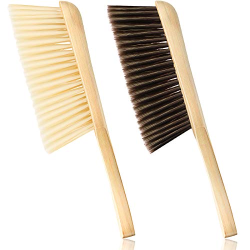 2 Cepillos de Banco de Madera Cepillo para Chimenea Cepillo de Banco de Pelo de Caballo Cepillo para Polvo con Mango Largo de Madera de Cerdas Suaves para Hogar Coche Ordenado Taller Carpintería