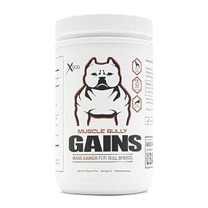 Muscle Bully Gains – Mass Weight Gainer, Whey Protein for Dogs (Bull Breeds, Pit Bulls, Bullies) Increase Healthy Natural Weight (45 Servings)