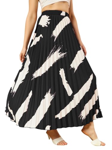 Image of ZWERLON | Effortlessly and Beautiful Floral | Floral Pleated Maxi Skirts for Women | Perfect Long Sleeve, Elastic Waist