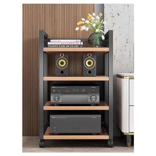 Media Storage Cabinet, CD Rack Audio Video Media Riser, Height Adjustable Wooden Shelf For Home Office Open Printer Rack (Size: 50x40x88cm, 50x40x108cm) Multicolor Available ( Color : C-4-50X40X88CM )