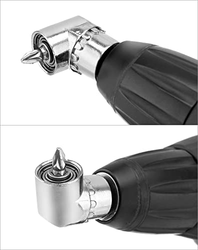 QWORK 105 ° haakse schroevendraaier bevestigingsadapter, 1/4-inch snelwissel magnetische bithouder met zeshoekige as, multifunctionele haakse boor - Afbeelding 8
