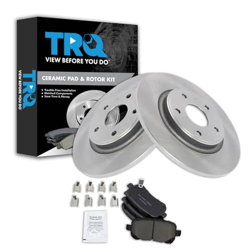 Image of TRQ Rear Brake Pad and Rotor Set Ceramic Compatible with 2012 Dodge Journey