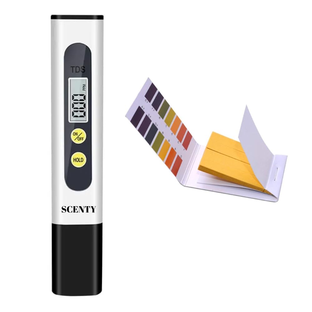 Scenty Digital Tds Tester & Ph test strips combo, TDS Meter for Water Testing for Measuring Tds/Ppm- White-image-23