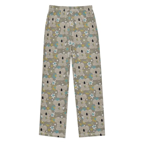 Boys' Pants Cute Koala Baby Flower Long Bottoms Jogger Pants Elastic Waist Trousers with Pockets S-XL