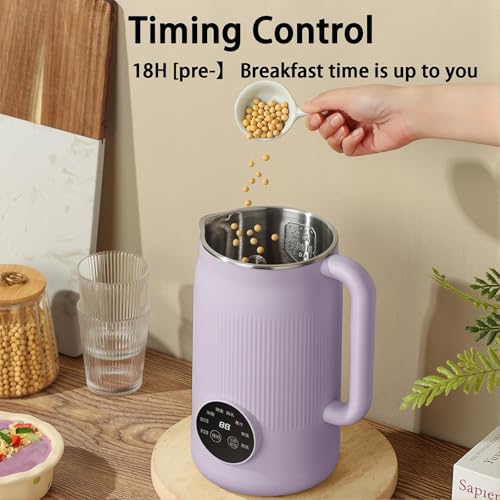 Máquina para hacer leche vegetal, 1200 ml de leche de soja con inicio retardado, mantiene el calor y se limpia automáticamente, no necesita filtro para almendras, avena, leche de anacardo, sopas
