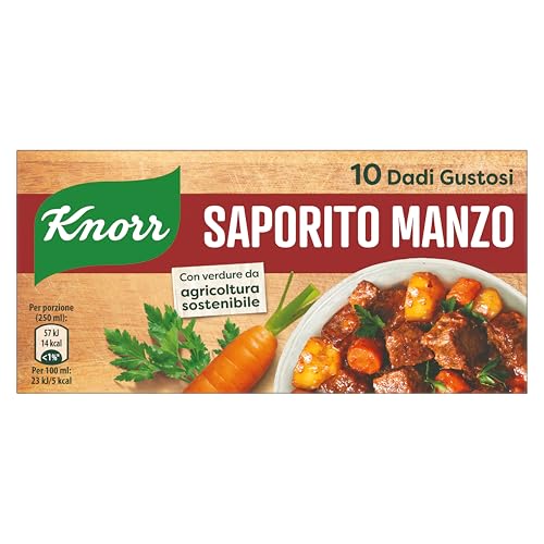 Knorr Dado Saporito - Dado Vegetale Ricco di Gusto, Senza Glutine, Lattosio, Coloranti e Conservanti, con Verdure da Agricoltura Sostenibile