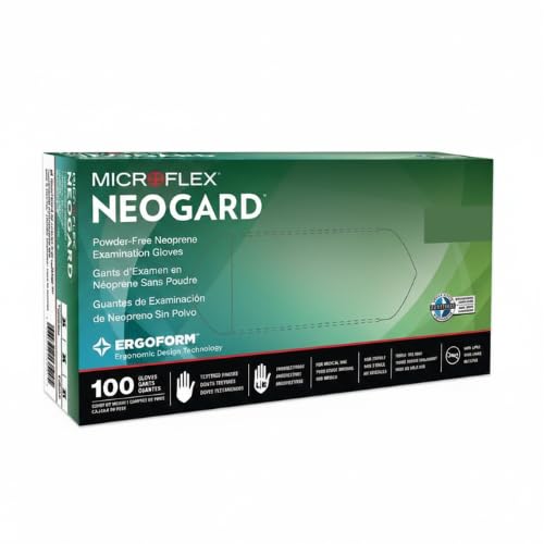 Microflex C523 NeoGard Neoprene Exam Gloves Large 100/Box