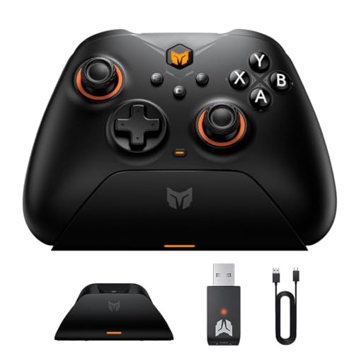 🎮 Il controller di gioco wireless ti aiuta a giocare con facilità tramite dongle wireless 2.4G, Bluetooth o un cavo USB collegato a diverse console, tasso di polling ultra alto fino a 2.4G tasso di polling wireless: 125 Hz, tasso di polling cablato: 1000 Hz.