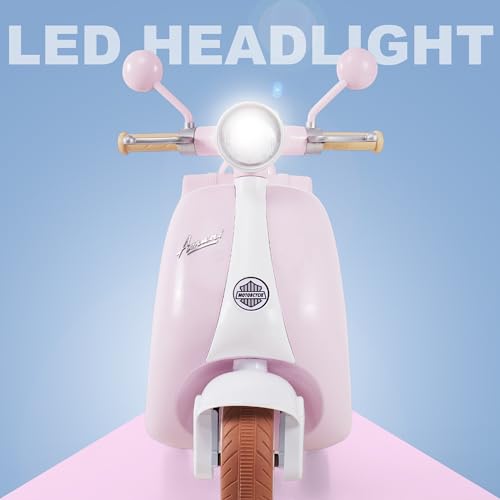 Image of Little Rides Lambretta Scooter | Rechargeable Battery Operated Ride-On Bike for Kids | Ages 2 to 5 Years | Premium Ride-On Toy Bike for Toddlers - Children - (Pink)