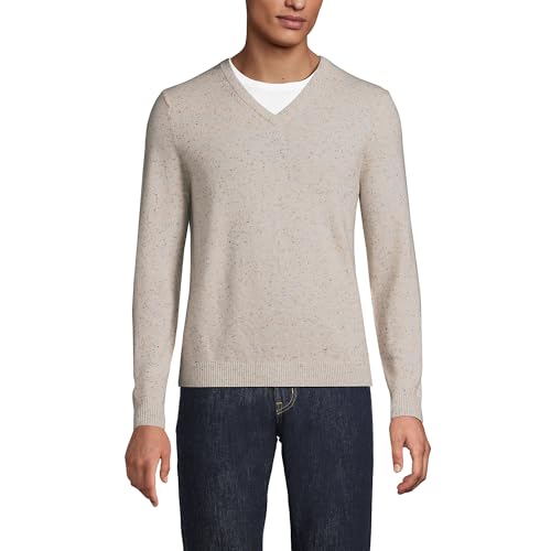 Lands' End Men's Fine Gauge Cashmere V-Neck Sweater
