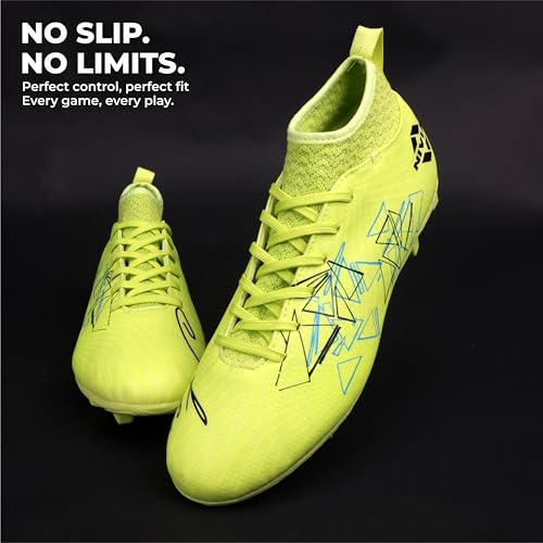 Image of Nivia Carbonite 7.0 pro Football Studs for Men, PVC Synthetic Leather Upper, High Shear Strength TPU Sole, Knitted Collar Rib