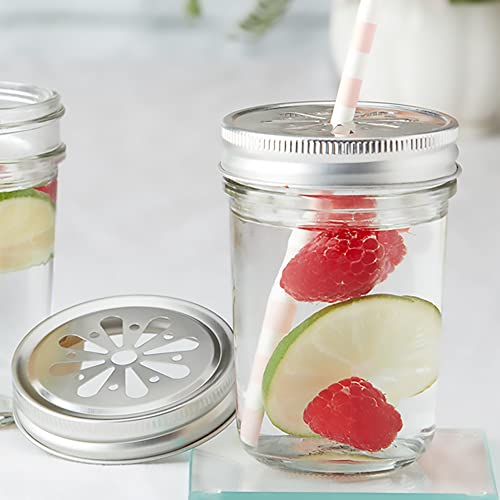 Kate Aspen Mason Jar Lids, Flower Cut Out Straw Lids, Party Favors, Set Of 20, Fits 8 Oz, 12 Oz And 16 Oz Mason Jars #TOP4