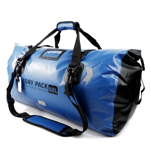 Bolsa de lona de 50L impermeable para viajes de camping, pesca y kayak