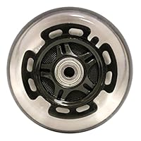 Kick Push LED Scooter Wheels with Abec9 Bearings for Razor Scooters Light Up (2 Pack), Black, 100mm