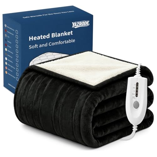 Manta Eléctrica YAZRODE Y-HEATED BLANKET Negra Throw 50x60 pulgadas