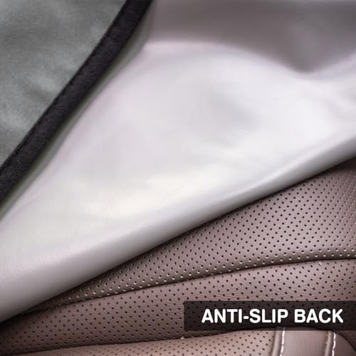 Image of Leader Accessories Grey Car Seat Cover Front Seats Protector for Gym Workout,Running,Swimming,Beach and Hiking,Waterproof Velvet Bucket Seat Cover for Car Trucks SUV Jeep