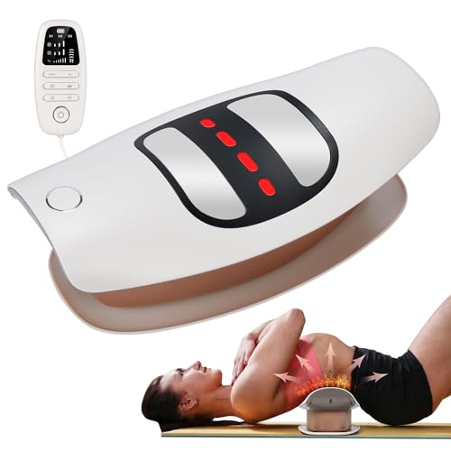 IeBilif Electric Lumbar Traction Device Back Stretcher for Lower Back 3 Heating Levels and Vibration Lumbar Traction Massager