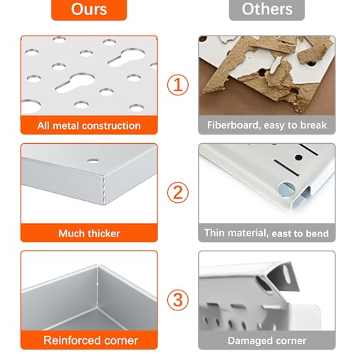 TORACK Pegboard Wall Organizer 4 ft. Garage Metal Pegboard Tool Organizer System, Tools Storage Peg Board Kit with Hooks and Accessories, Wall Mounted Storage Bins, Overhead Shelves