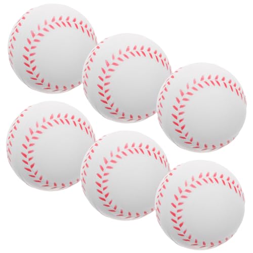 Yardwe 1set Pu Sponge Training Softballs for Indoor Practice Baseballs Lightweight for Party Games 6pcs