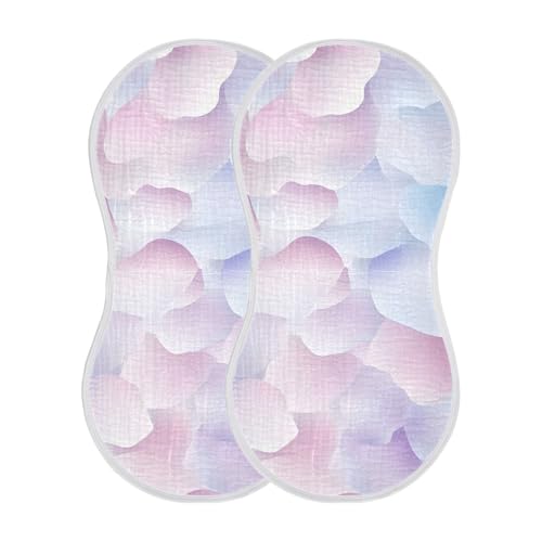 2 Pack Baby Burp Cloths, Soft Absorbent Burping Cloths for Babies, Cotton Milk Spit Up Rags, Large Size for Newborns, Baby Boys and Girls (Colorful Leaf)