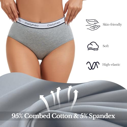 Image of Women's Cotton Underwear Mid Rise Full Coverage Soft Breathable Stretchy Solid Brief (5 Pack)