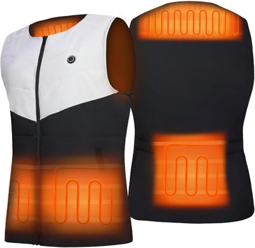 VUIKLCty Gilet riscaldato for Uomo e Donna, 3 impostazioni di Calore, 4 Zone, Gilet Termico Invernale riscaldato Senza Batteria(XL)