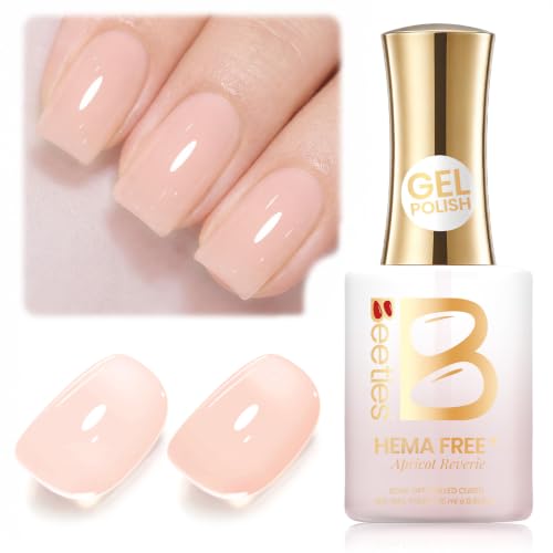 Beetles Apricot Reverie Nude Pink Gel Polish, 15ML Neutral Jelly Pink Gel