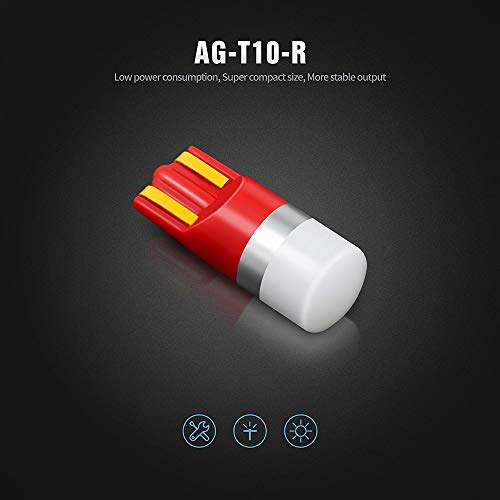 Sir Ius Led A1 Super Bright 1W 360 Degree Led Bulbs For Interior Car Light Instrument Panel License Plate Dome Map T10 168 194 2825 Red Pack Of 6 #TOP1