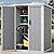 DWVO 60 Cuft Outdoor Tall Storage Shed with 2 Shelves, Weatherproof Vertical Tool Shed with Floor & Lockable Doors, Sturdy Double-Wall Plastic Cabinet for Garbage Cans and Garden Equipment (Gray)