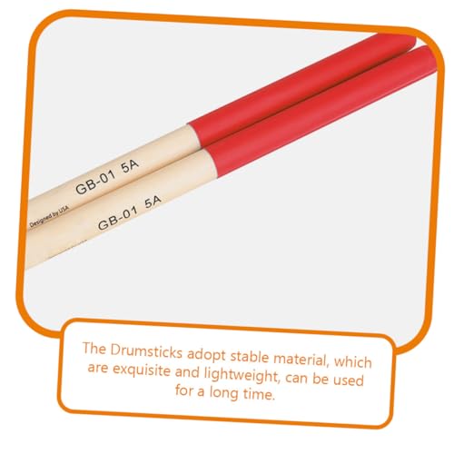Baquetas para batería Vaguelly de madera de arce, color rojo, antideslizantes, para baterías electrónicas y acústicas, ideal para principiantes y expertos miniatura 3