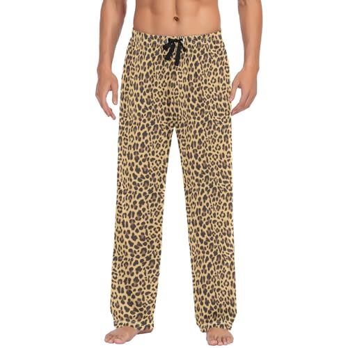 JUNZAN Cheetah Print Pajama Pants for Men Pj Pants Mens Pajama Bottoms XL