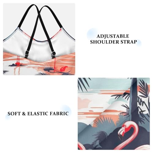 Flamingo Palm Girls One Piece Swimsuit Beach Swimwear 208490663