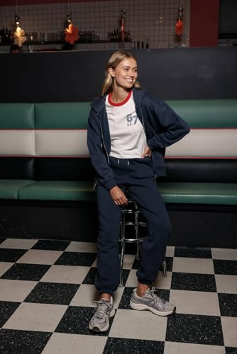 Cali1850 Women's Cloud Nine Fleece Zip Hoodie – Full Zip, Relaxed Boyfriend Fit, Double-Layer Hood, Ribbed Cuffs and Hem4