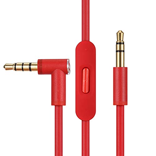 CYPHER.V Replacement Audio Cable Cord Wire interfaces,Compatible with Beats Headphones Studio Solo Pro Detox Wireless Mixr Executive Pill with in Line Mic and Control (Red)