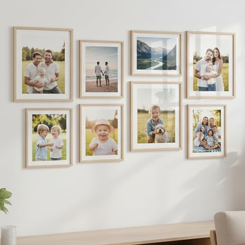 Image of kotart Photo Frame For Wall decoration | Wooden Frames For living room Office | Aesthetic Frames For Wall Decor Gifts | Photo frame for Home Decor Bedroom | Set of 8