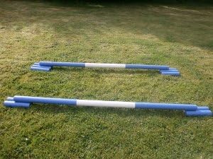 Roseland Saddlery TIMBER PONY SHOW JUMP POLES AND BLOCKS/RAISED TROTTING POLES BLUE