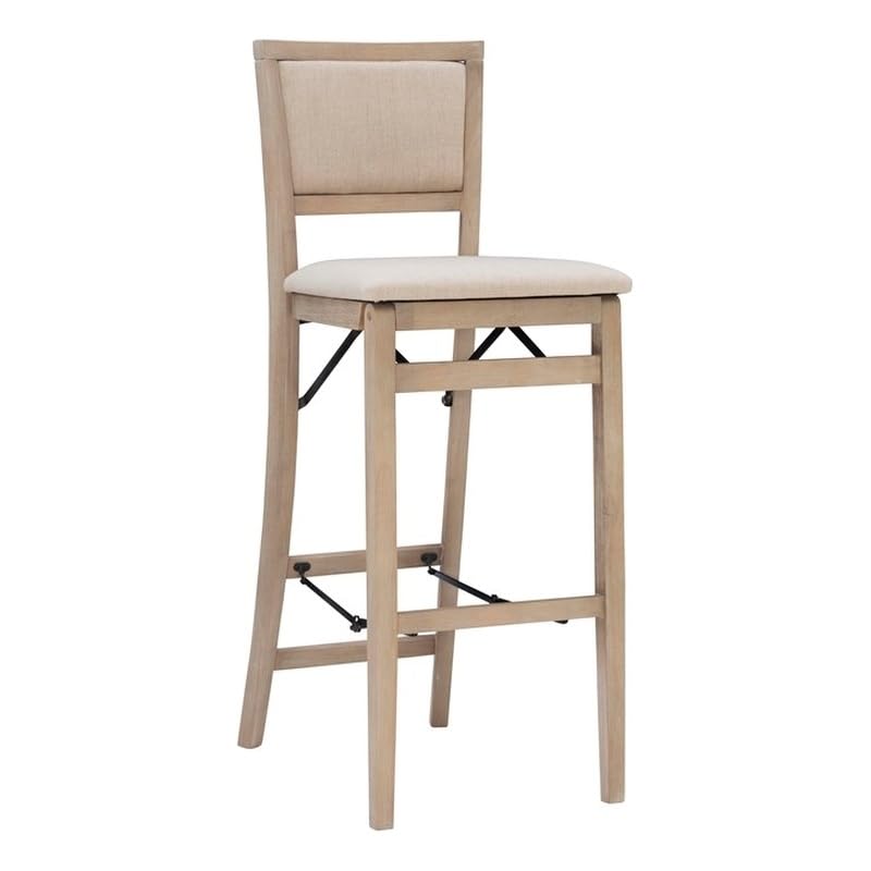 Linon Keira Silla Alta Plegable con Respaldo Acolchado Beige miniatura 1