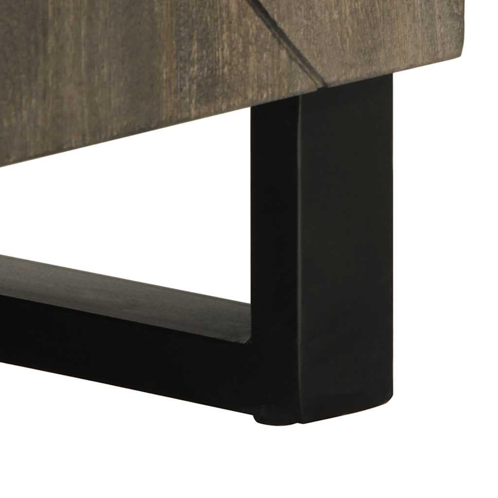 Hothingwell Mobile Porta TV Nero 105x33x46 cm in Legno Massello di Mango con Ripiani e Piedini in Metallo