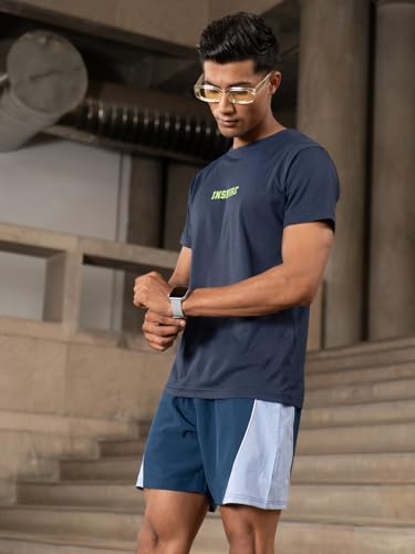 Image of FitMonkey Sports Crew Neck Stretchable Dry Fit T Shirt | Regular Fit Textured T Shirt for Men |Sport T Shirt for Men | Quick Dry Technology with Moisture Control |Breathable & Lightweight