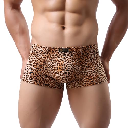 Sexy Men's Thong Leopard Underwear Low Rise Animal Print Pouch Bikini Briefs Undie