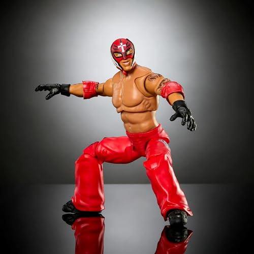 Image of Mattel WWE Ultimate Edition Action Figure Rey Mysterio Fan TakeOver Collectible with Interchangeable Accessories, Extra Heads & Swappable Hands (Amazon Exclusive)