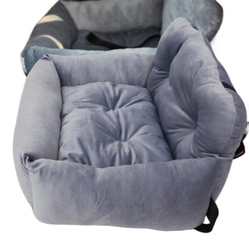 OGXNペットドライブベッド、車用ペットシート、ドライブボックス、飛び出し防止、フック固定、Lサイズ、車内保護、犬用ベッド、カーアクセサリー、ペットお出かけ (カーネスト - ブルーグレー(スーパーソフトベルベット),小型サイズ40×30×30 5斤以内)