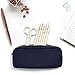 DOBMIT Pencil Pen Case, Canvas Pencil Pouch Big Capacity Pen Bag with Zipper Durable Stationary Storage Bag for Adult Students Officers-Blue