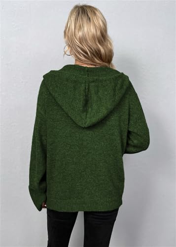 Women's Casual Cardigan V Neck Button Down Long Sleeve Hooded Outerwear Winter Knit Sweater Coats2