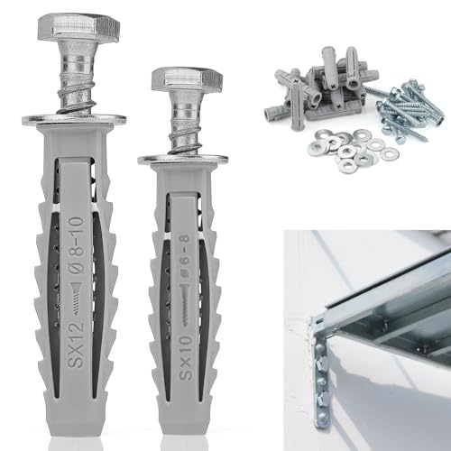 16 Pcs Heavy Duty Wall Fixings Plugs Anchor Masonry Screws Plugs for Brick Bolts Wall Plugs (M8x60mm/M12x60mm) (M6x50mm/M10x50mm) Assortment Hex Self Tapping Screws with Expansion Plugs and Washers