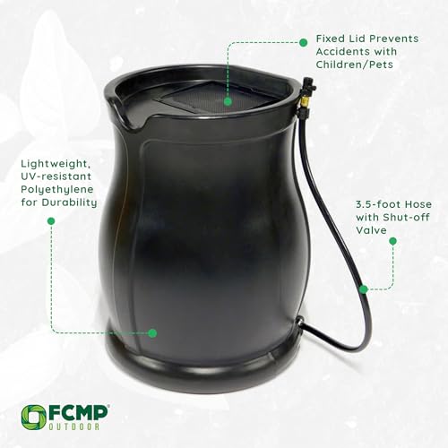 Image of FCMP Outdoor Catalina 45 Gallon Rain Barrel, Black