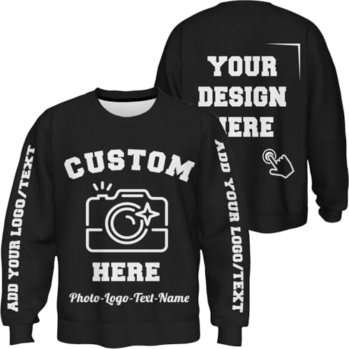 Custom Sweaters Design Your Own Photo Logo Text Personalized Crewneck Sweaters Unisex Pullover Customized Sweater Gifts